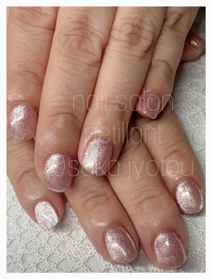 ネイル キラキラネイル マグネットネイル シンプルネイル nail salon petillantのネイルデザイン