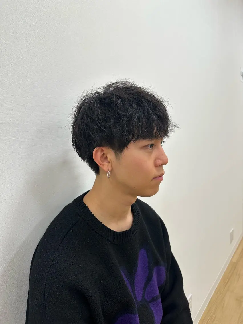 メンズ マッシュ メンズパーマ 松尾 麗実のヘアスタイル