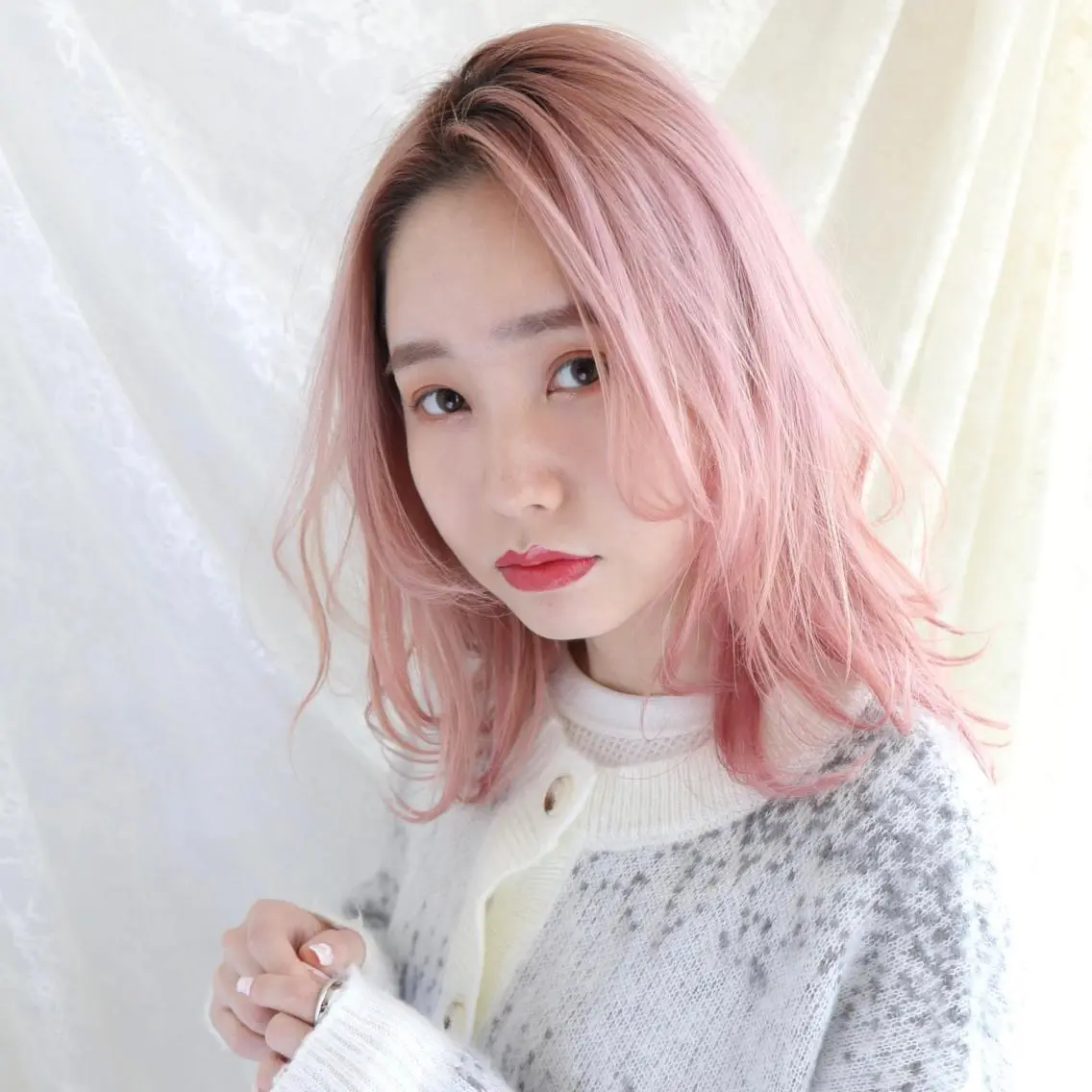 ミディアム カラー ヘアアレンジ Plaatje💐 ゆずはのヘアスタイル