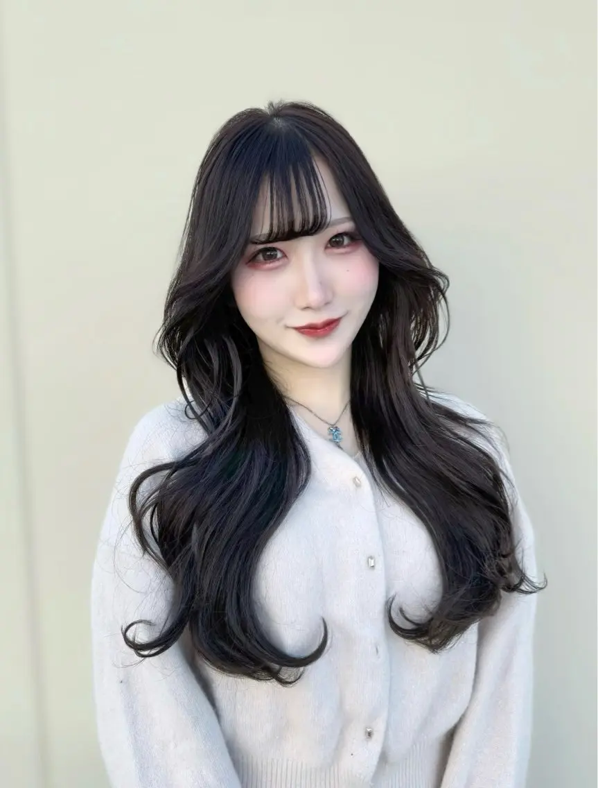 ロング カラー カット ヘアカラー トリートメント ヘッドスパ ヘアセット 韓国ヘア/レイヤー/ 顔まわり/りょーとのヘアスタイル