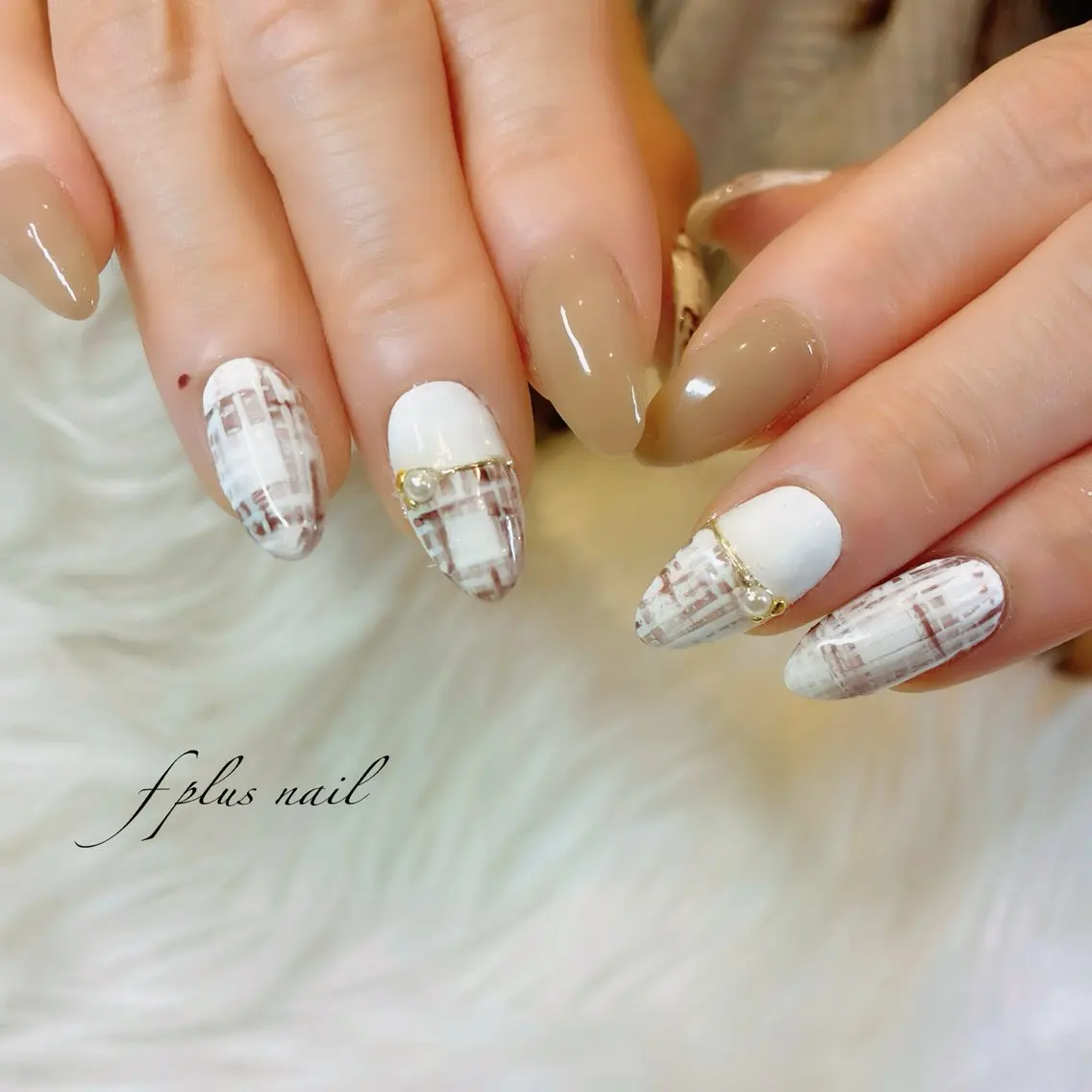 ネイル ツイードネイル ハンドネイル kanako nail🌷のネイルデザイン
