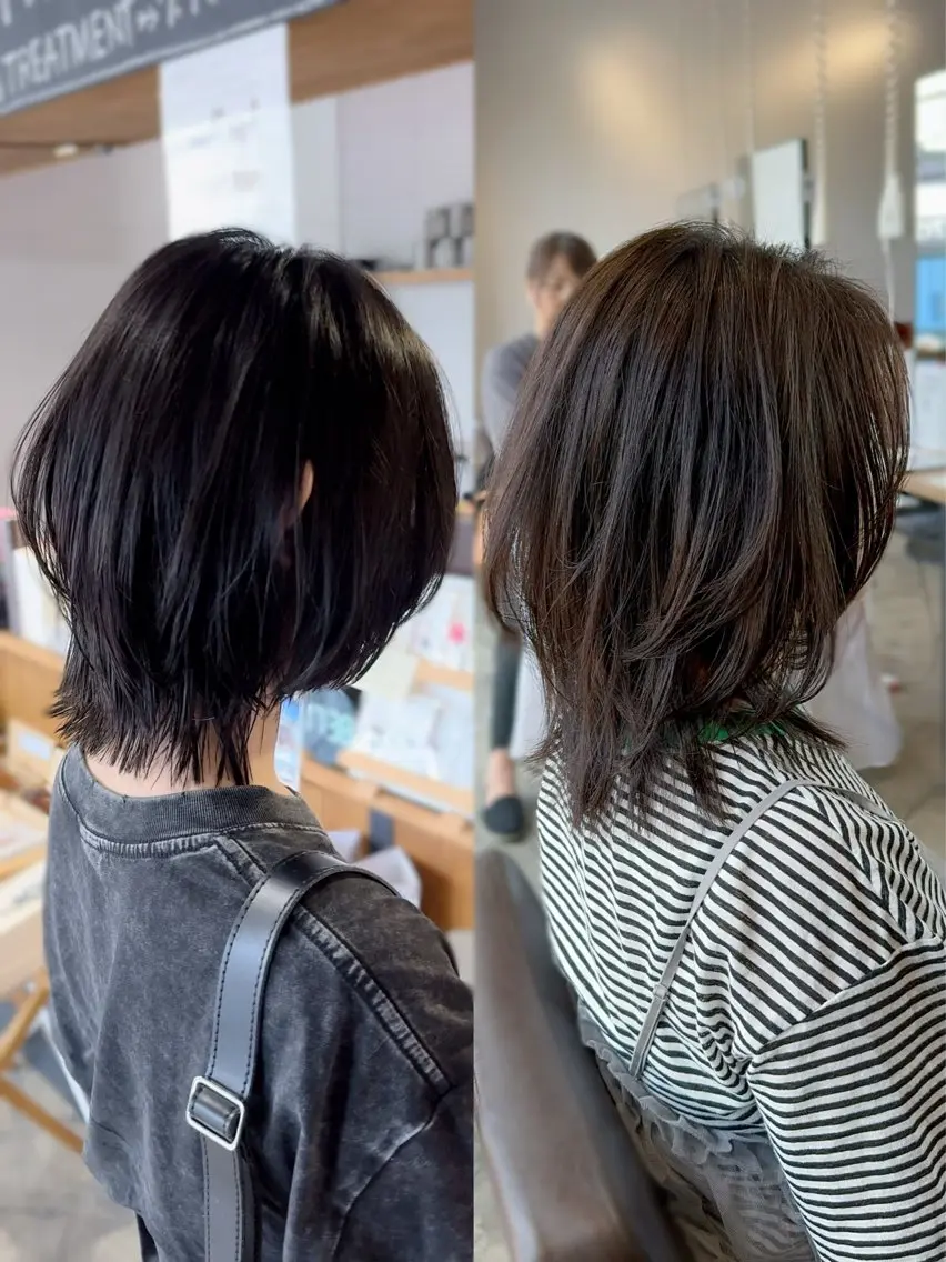 ミディアム レイヤーカット ウルフカット ウルフレイヤー カット 永田竜一/ 浜松のレイヤーマンのヘアスタイル