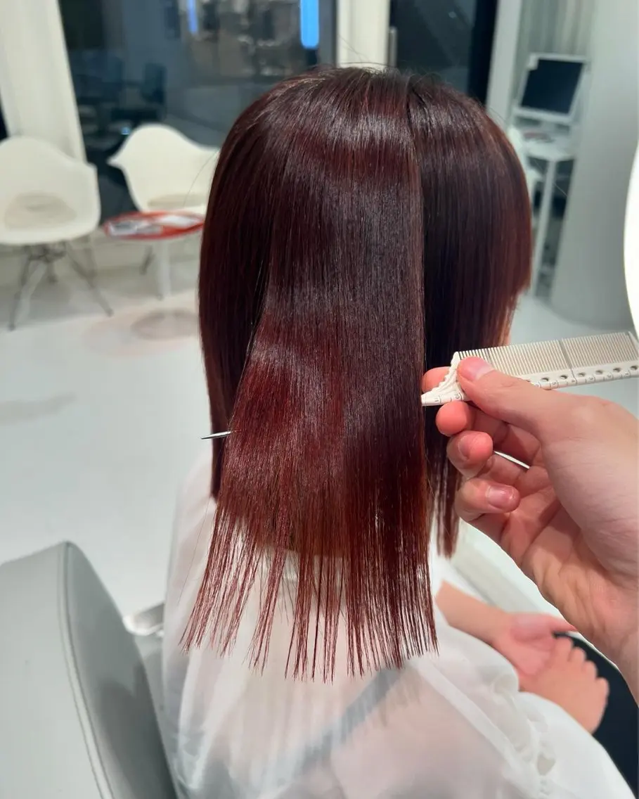ミディアム くせ毛 縮毛矯正 BOB men's KIRAのヘアスタイル