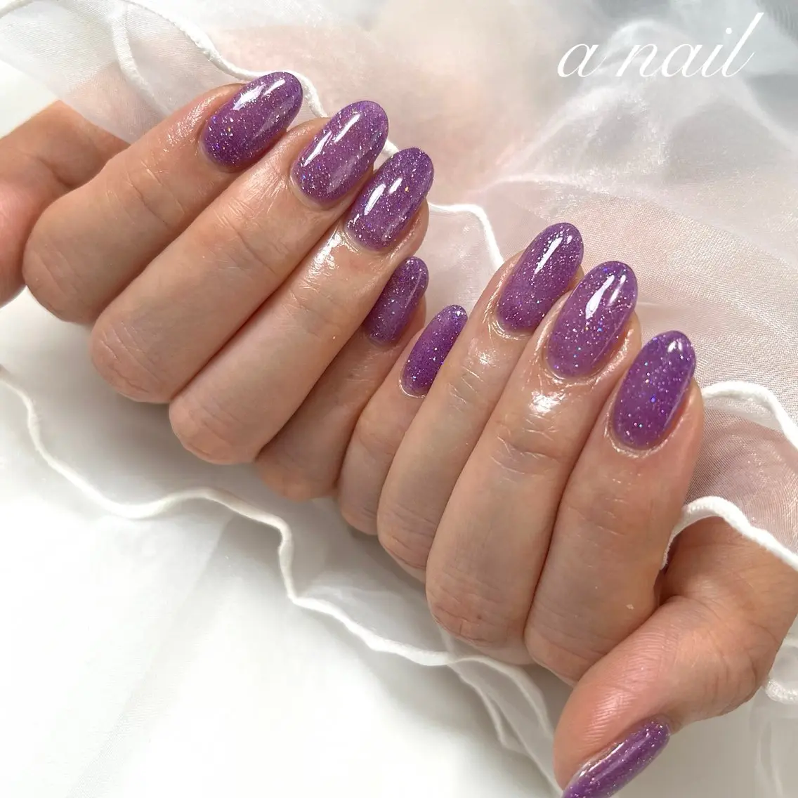 ネイル フラッシュネイル ジェルネイル ラメ(グリッター) ワンカラーネイル Salon_ a.nailのネイルデザイン