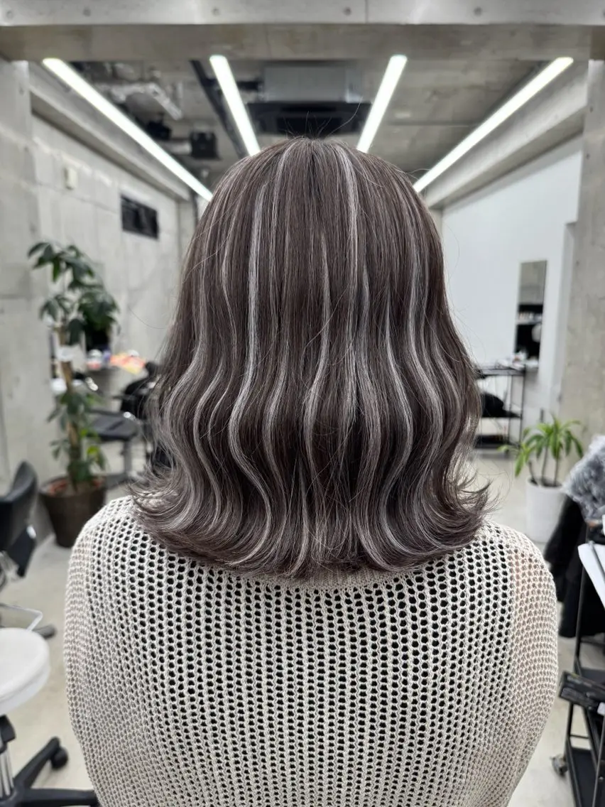 ミディアム ヘアカラー 中道 晶のヘアスタイル