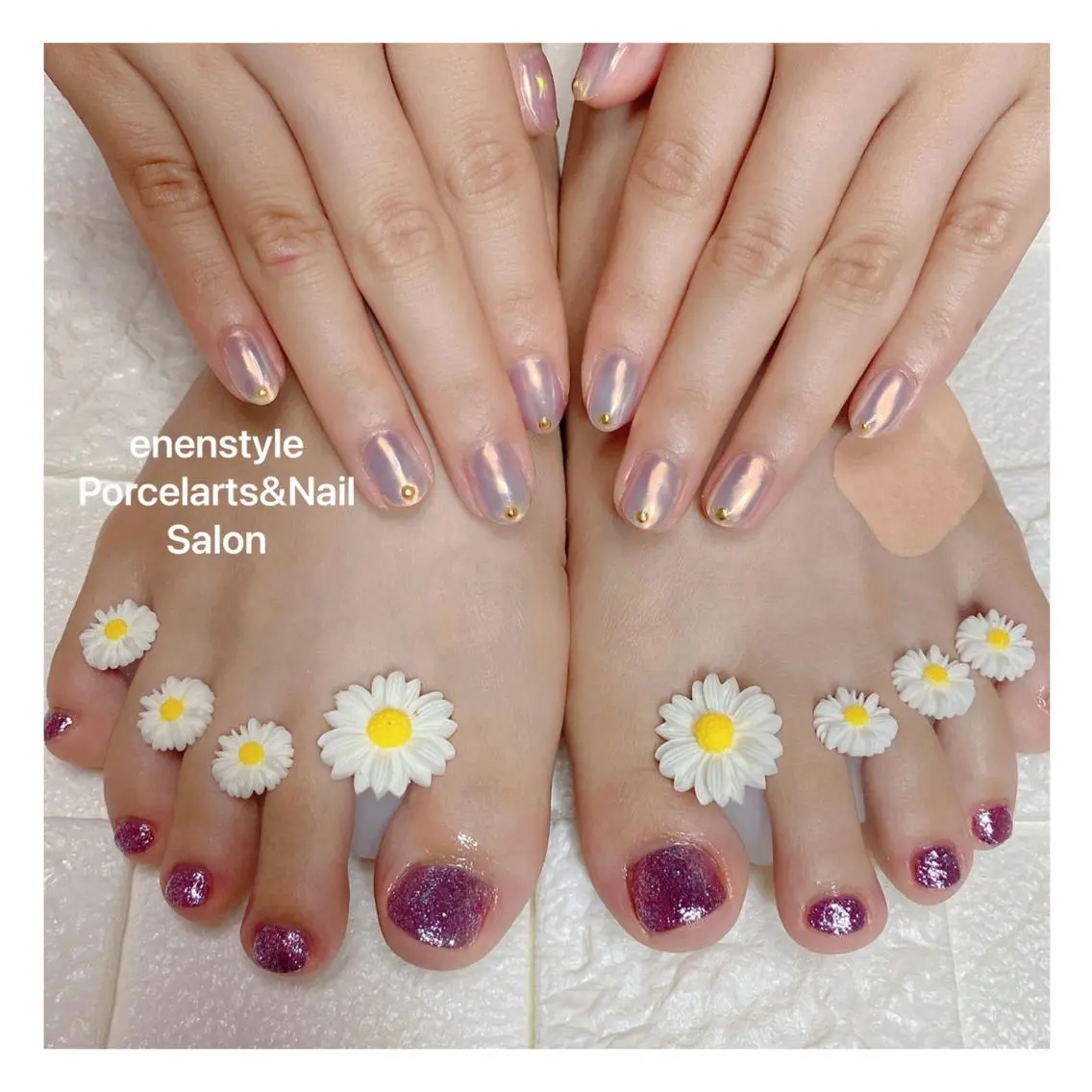 ミディアム ネイル 🐾enen style 🐾のネイルデザイン