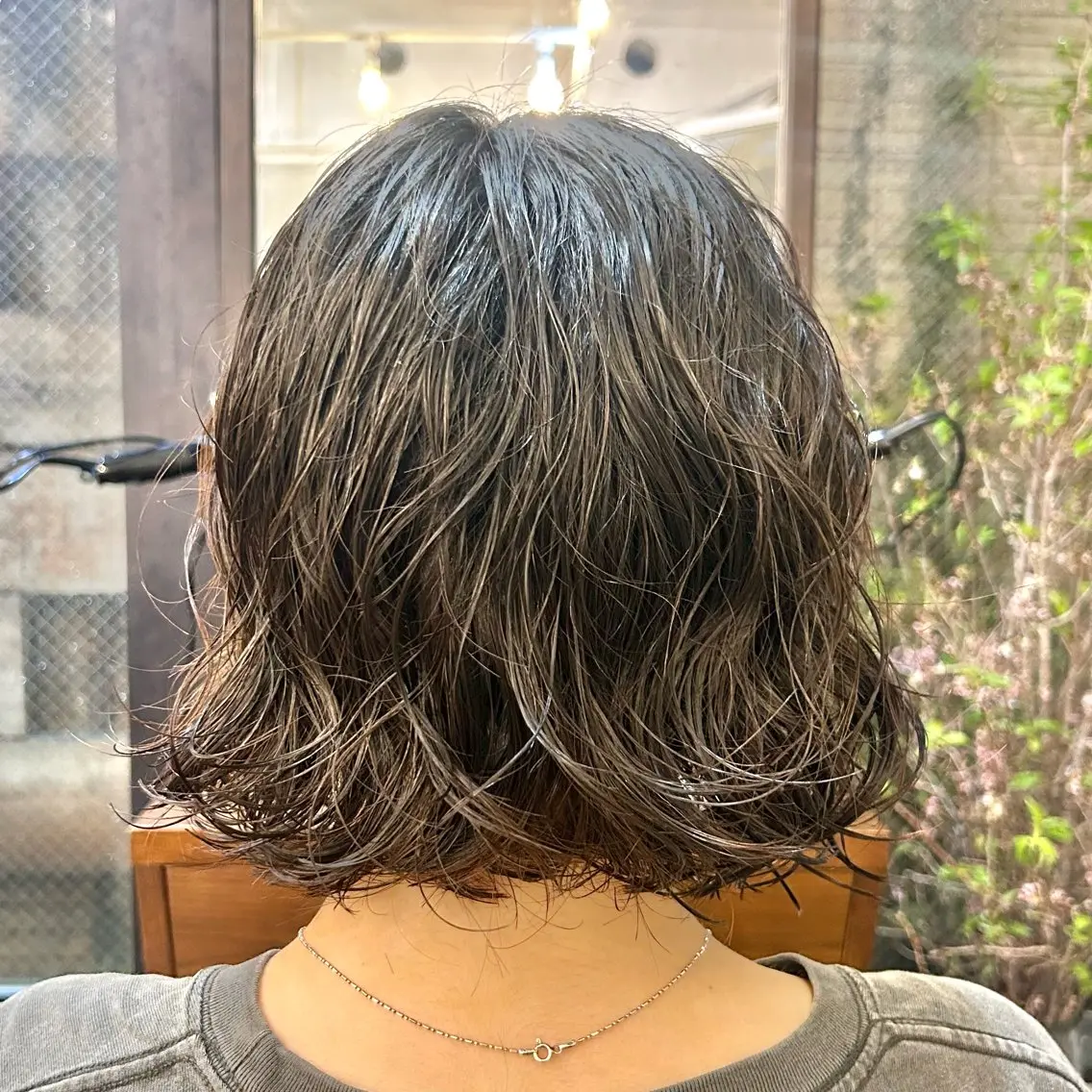 ミディアム カラー パーマ ミディアムパーマ ブラウンカラー ボブ ニュアンスパーマ カット ヘアカラー パーマ トリートメント 🌿ボブ パーマ高橋啓太🌿のヘアスタイル