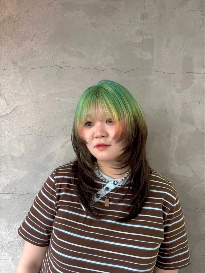 セミロング くびれヘア 顔周りカット ハッシュカット 韓国風ヘア レイヤーカット MIREI🍒⋆꙳ 💟のヘアスタイル