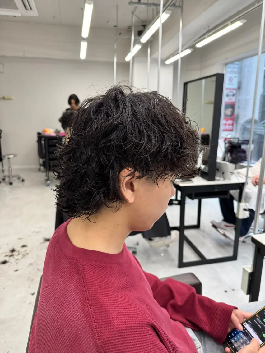 ショート パーマ メンズ カット パーマ トリートメント ヘアセット メンズパーマ名人 TAKUMAのヘアスタイル