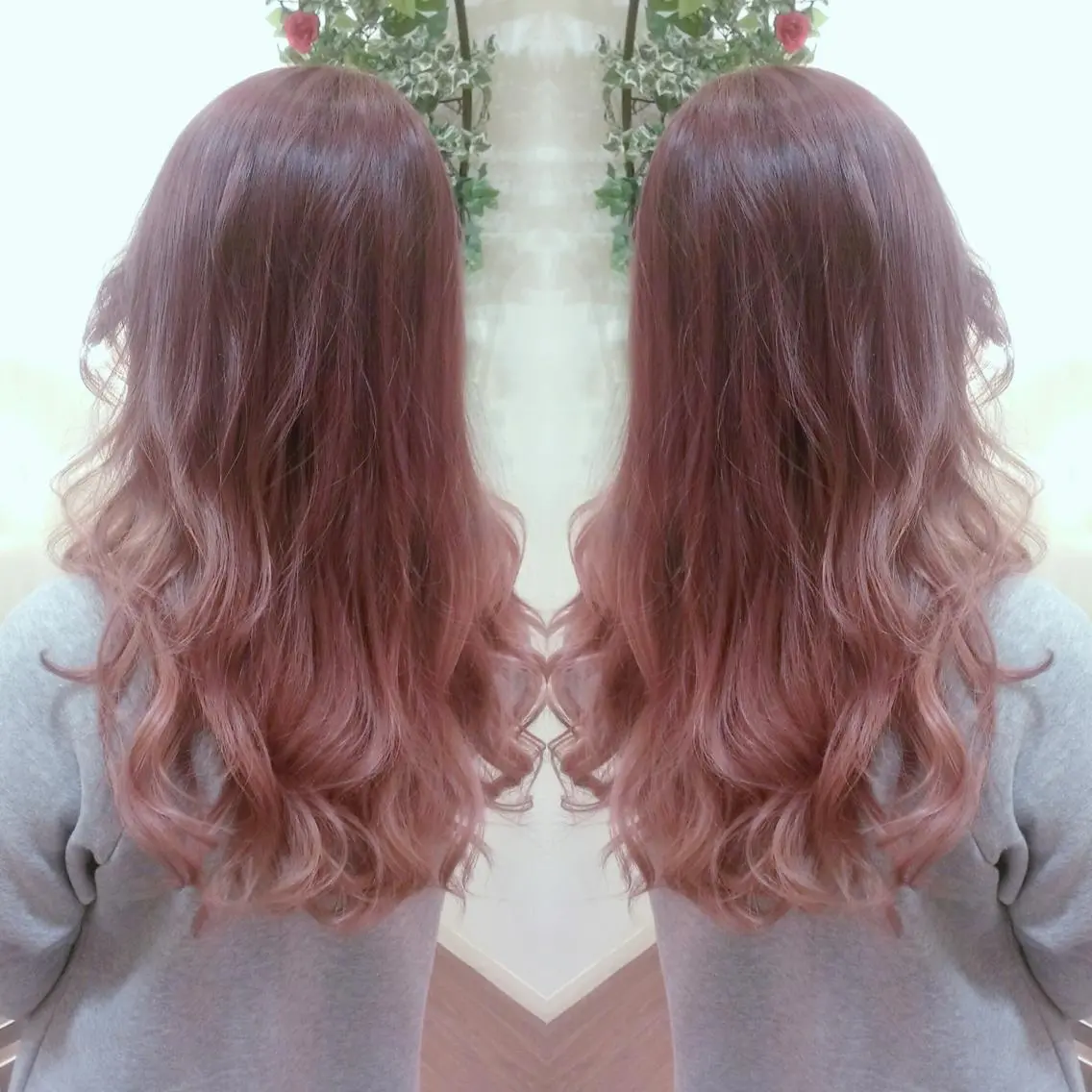 セミロング カラー 透明感カラー グラデーションカラー ピンクカラー 植田 /エクステ /ブリーチ/髪質改善のヘアスタイル