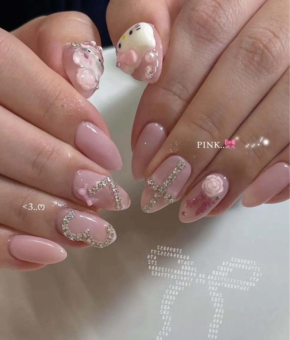 メンズ ネイル ハンドネイル MINAMI໒꒱ Y2K、韓国ガーリーのネイルデザイン