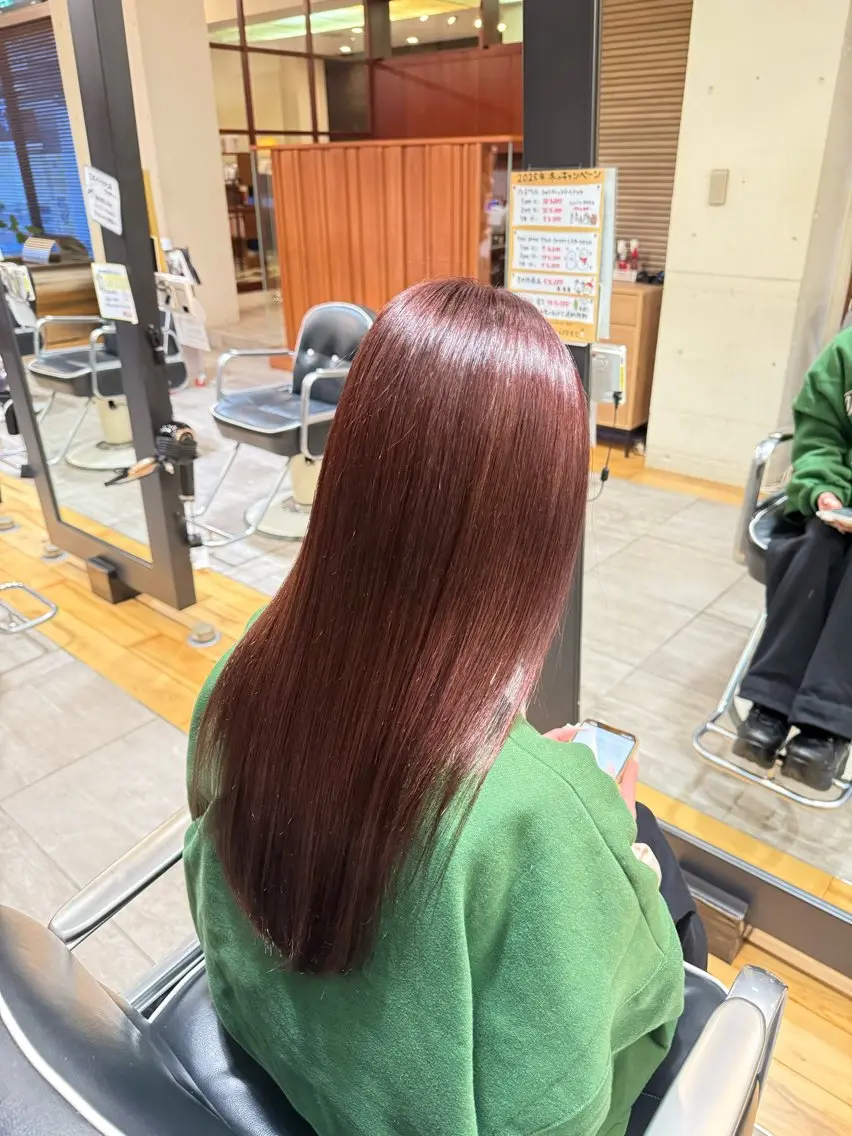 ロング カラー ラベンダーカラー ピンクカラー ピンクラベンダー ヘアカラー トリートメント 西出 Nishideのヘアスタイル