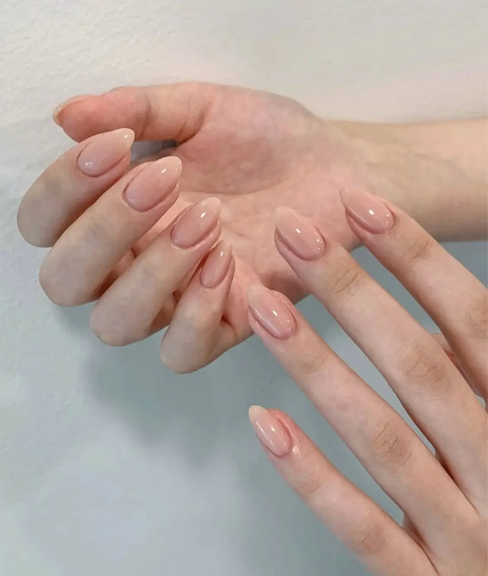 ネイル アートネイル オーロラネイル チークネイル フレンチネイル ガラスフレンチ ハンドネイル 🎀🎀YooLi Nail Salonのネイルデザイン