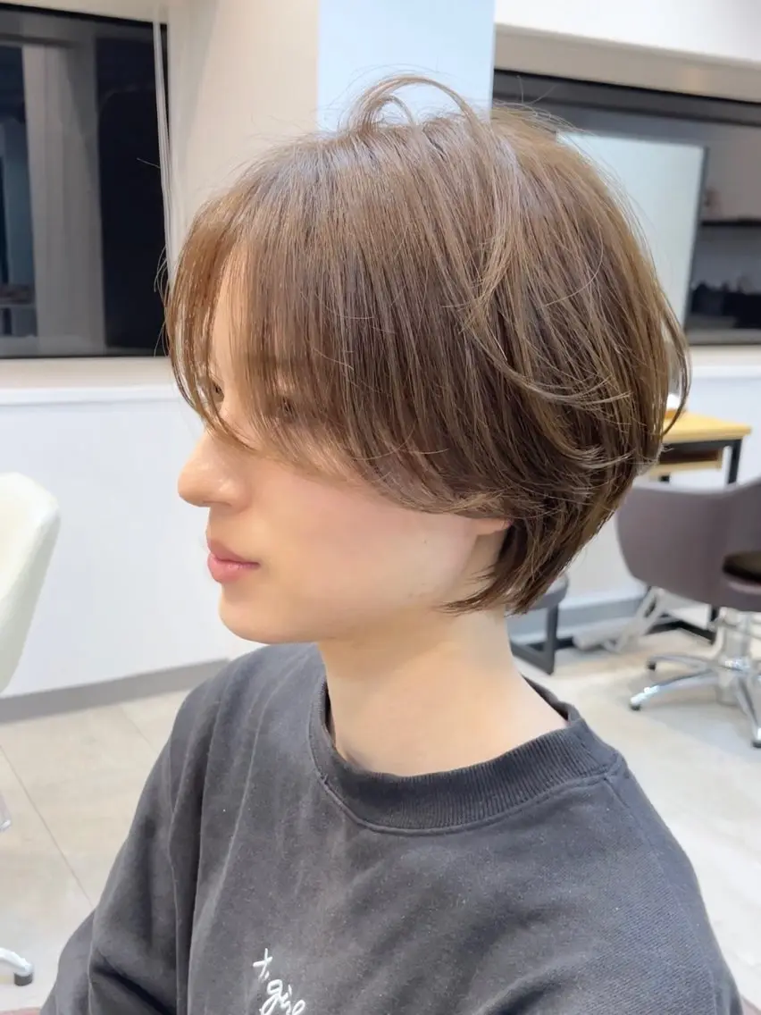 ショート 韓国風レイヤー ショート/犬塚 優介のヘアスタイル
