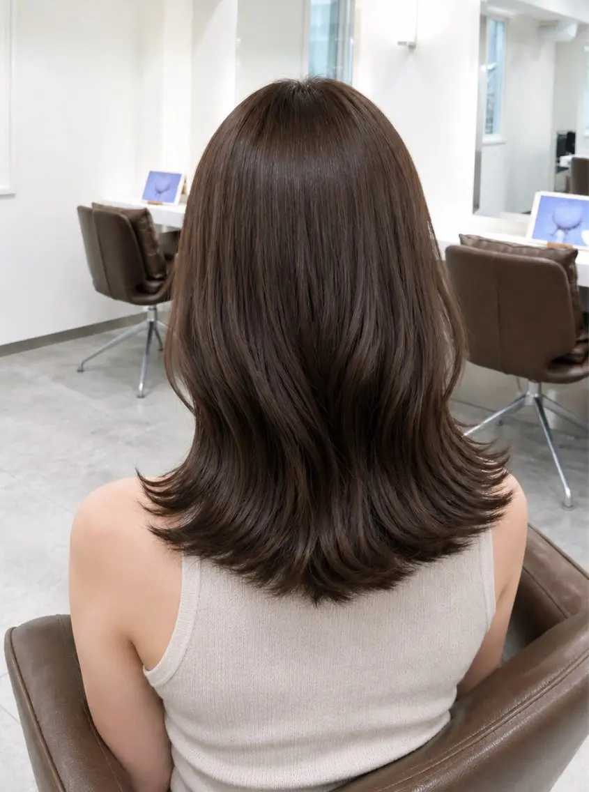 ミディアム カット ヘアカラー 韓国風/髪質改善/ ナガヤアキラのヘアスタイル