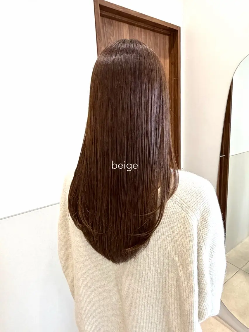 ロング ヘアカラー トリートメント 髪質改善/赤み消し ベージュ/ボブのヘアスタイル