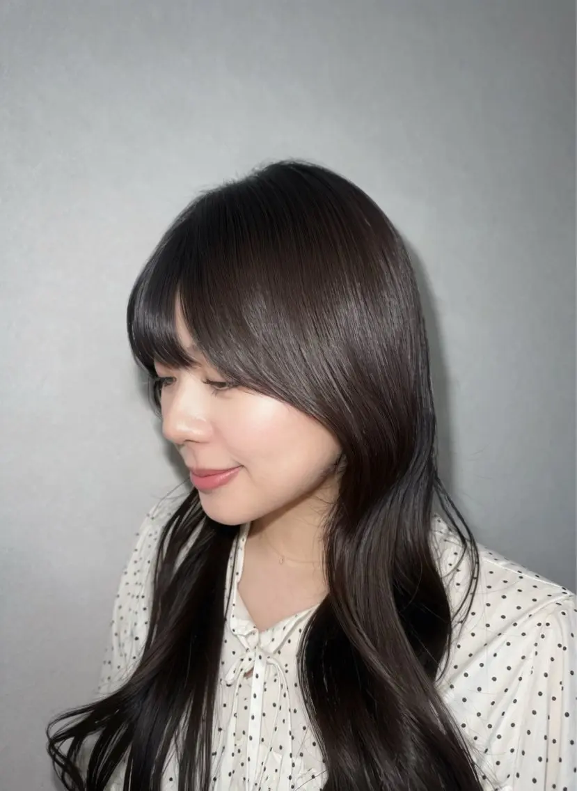 ロング 顔周りカット 透明感ブリーチなし Wカラー / 田村のヘアスタイル