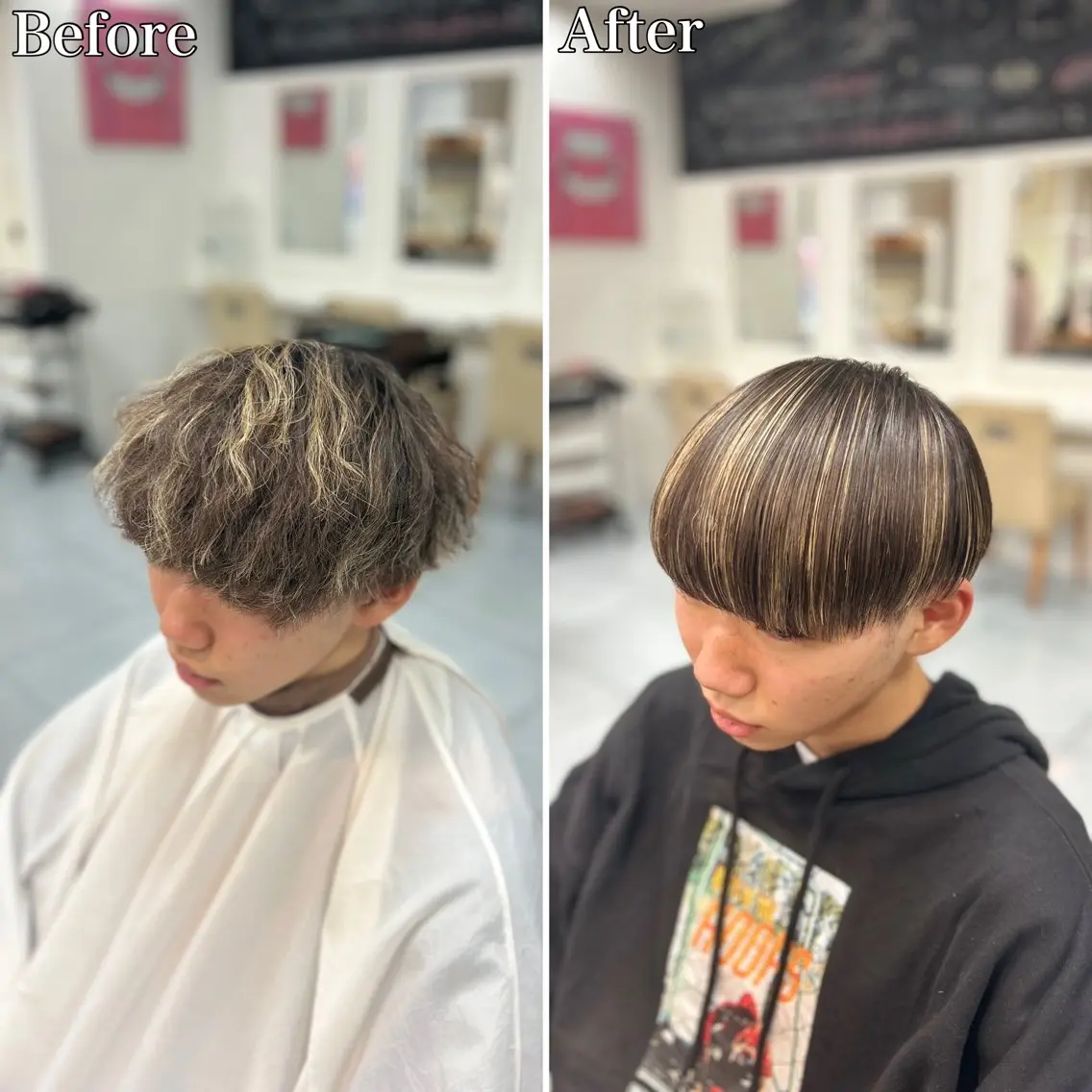 セミロング カラー メンズ メンズブリーチ ブリーチ 髪質改善 縮毛矯正 トリートメント カット トリートメント 🔮メンズ縮毛矯正 メンズパーマ💎竹永のヘアスタイル