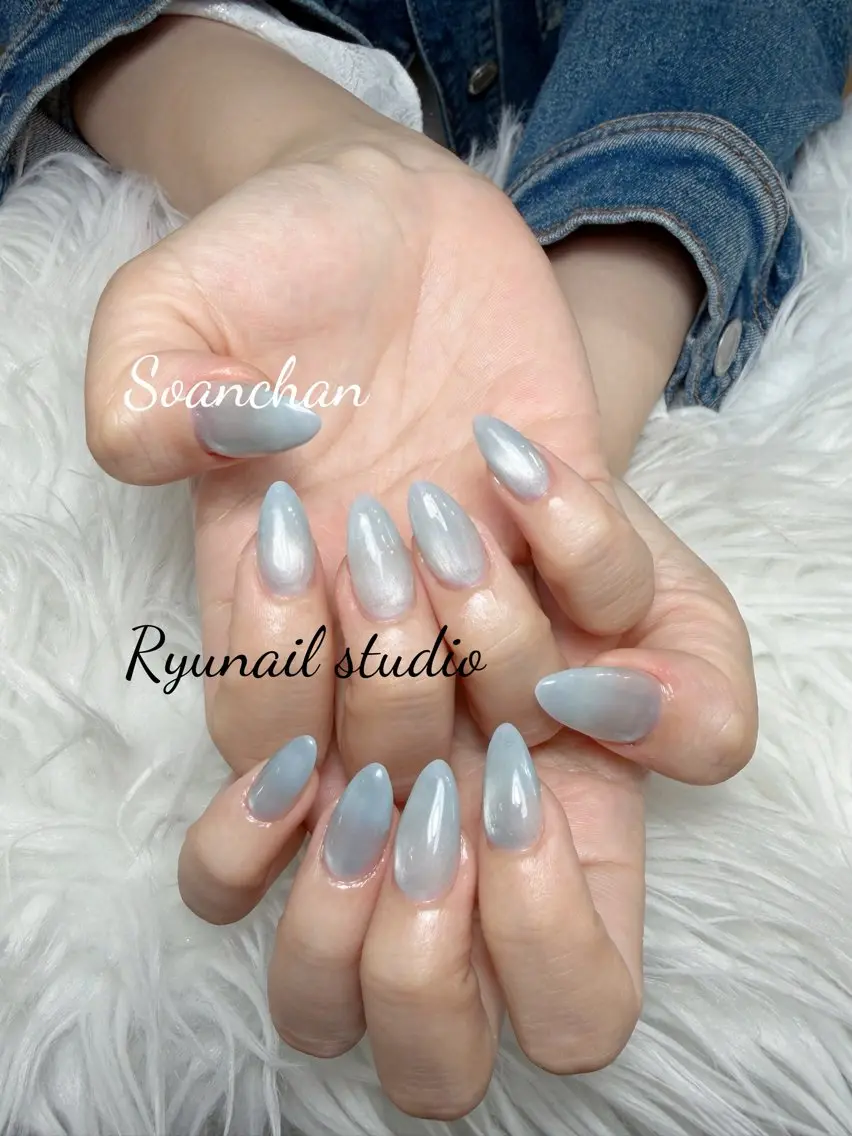 ネイル アートネイル ジェルネイル マグネットネイル ニュアンスネイル シンプルネイル ハンドネイル Ryu Nail NekoChanのネイルデザイン