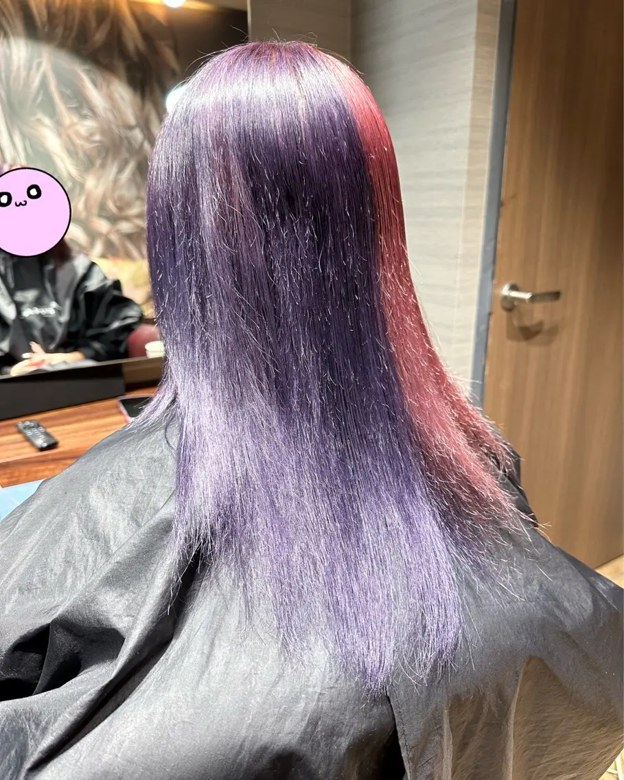 ミディアム ヘアカラー 韓国ヘア×ハイトーン AYA💫のヘアスタイル