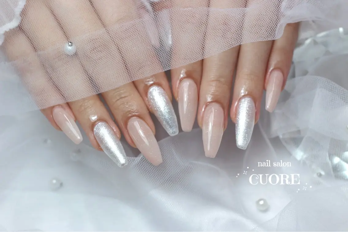 ネイル ラメ(グリッター) オフィスネイル ワンカラーネイル シンプルネイル ハンドネイル nail salon CUOREのネイルデザイン