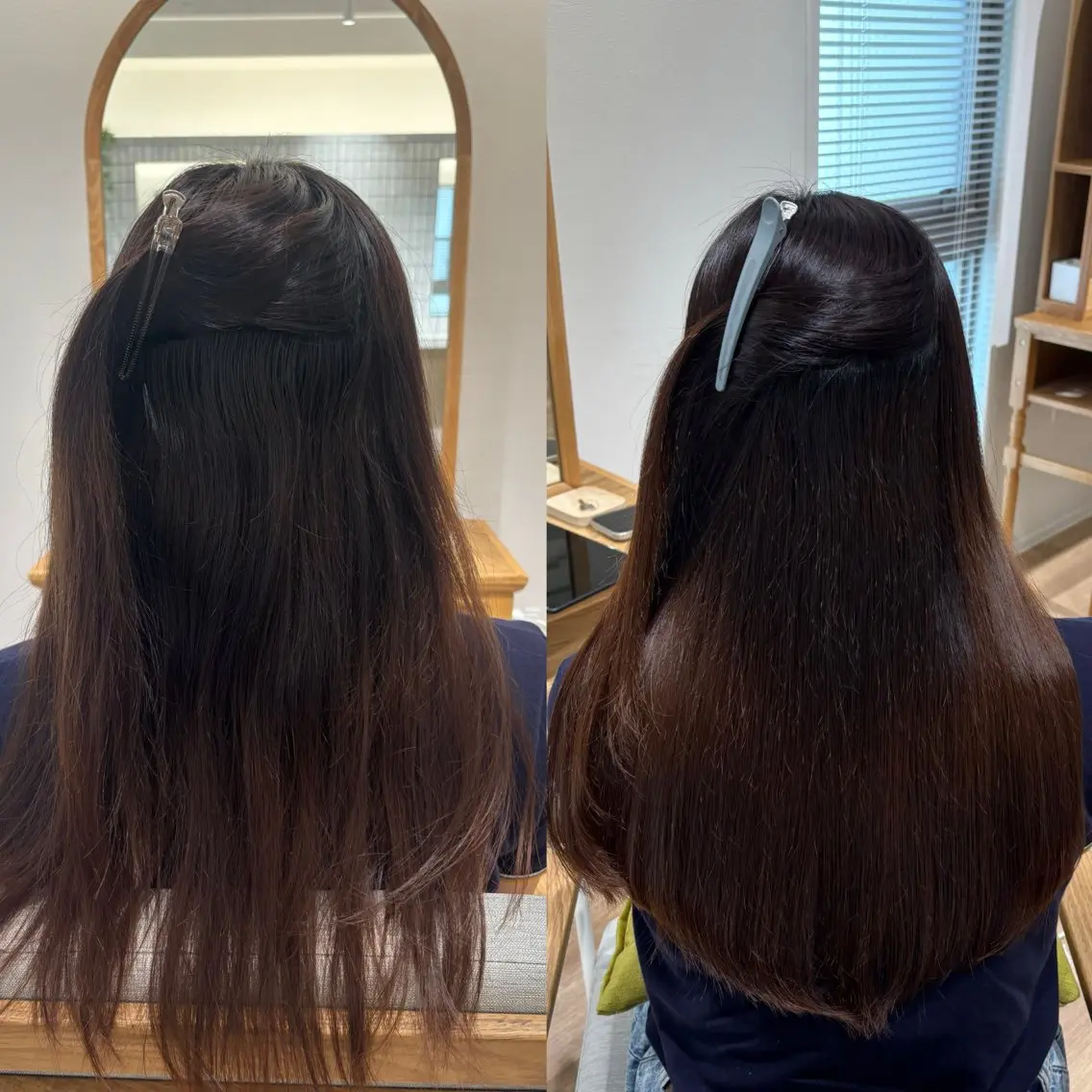 ロング カット 縮毛矯正 トリートメント RINNO🌷透明感 カラー/髪質改善のヘアスタイル