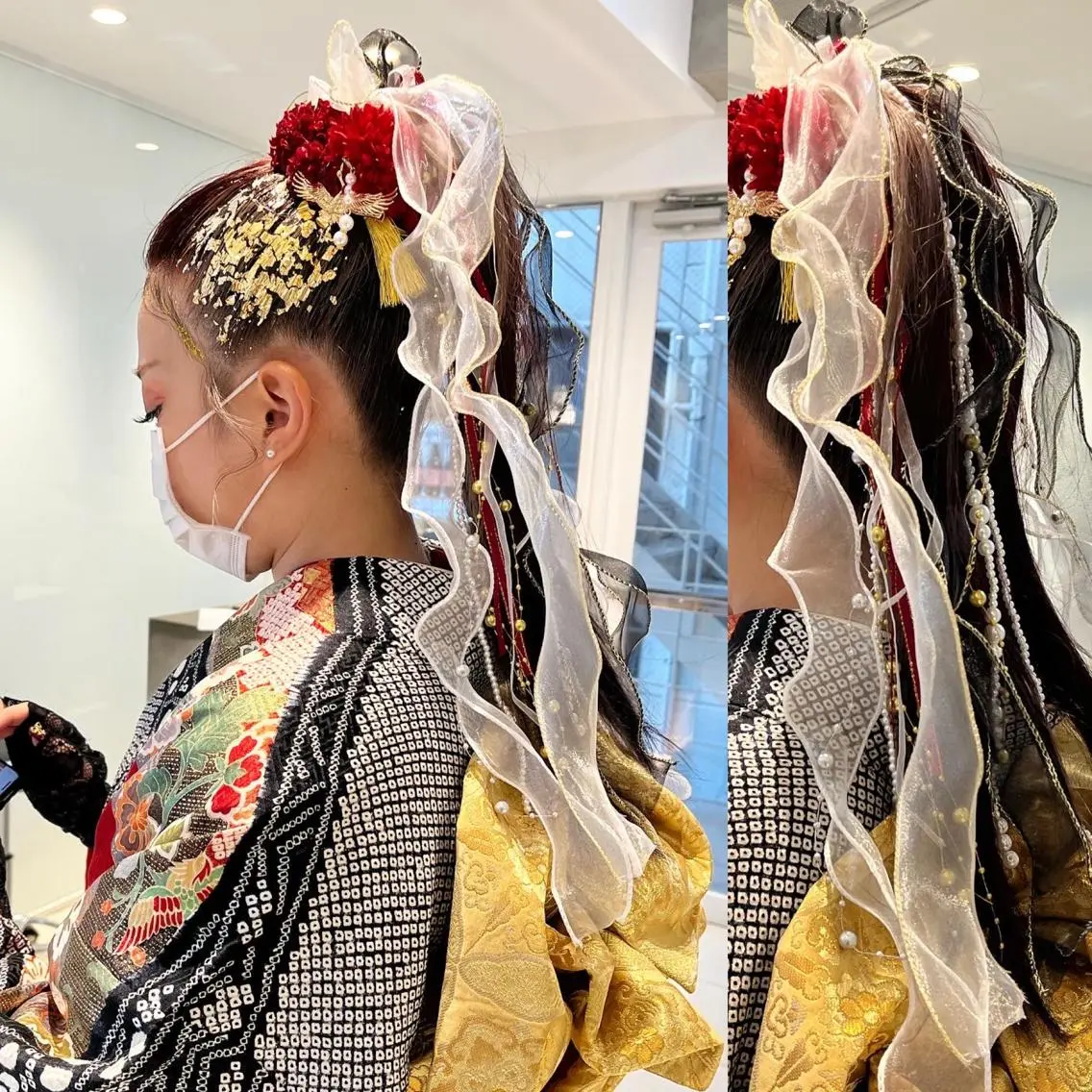 ロング ヘアアレンジ 成人式 ラベンダーベージュ ピンクブラウン レッドブラウン 顔周りカット stylist ◎RUKI.のヘアスタイル