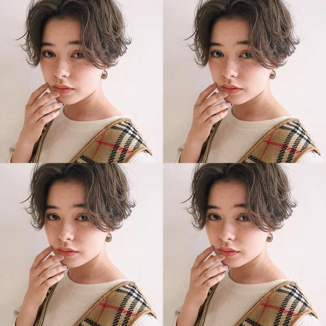 ショート カラー パーマ ヘアアレンジ ハンサムショート ショートヘア 小顔カット カット ヘアセット 松田 亮葉のヘアスタイル