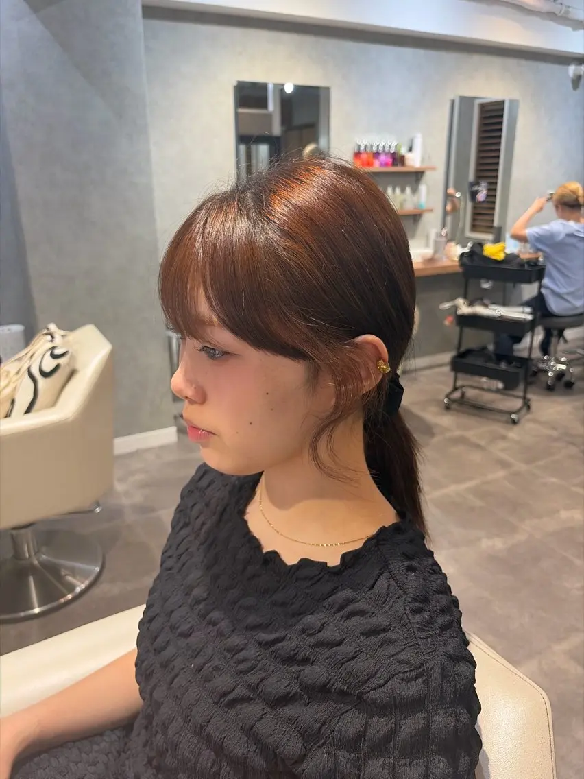 セミロング カラー ヘアカラー トリートメント 艶髪/髪質改善 縮毛矯正/まりのヘアスタイル