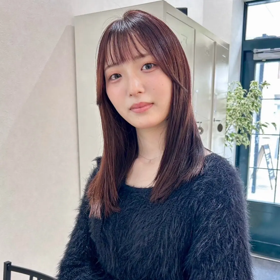 ミディアム ピンクブラウン 髪質改善 韓国風ヘア BALANCE. 弥央のヘアスタイル