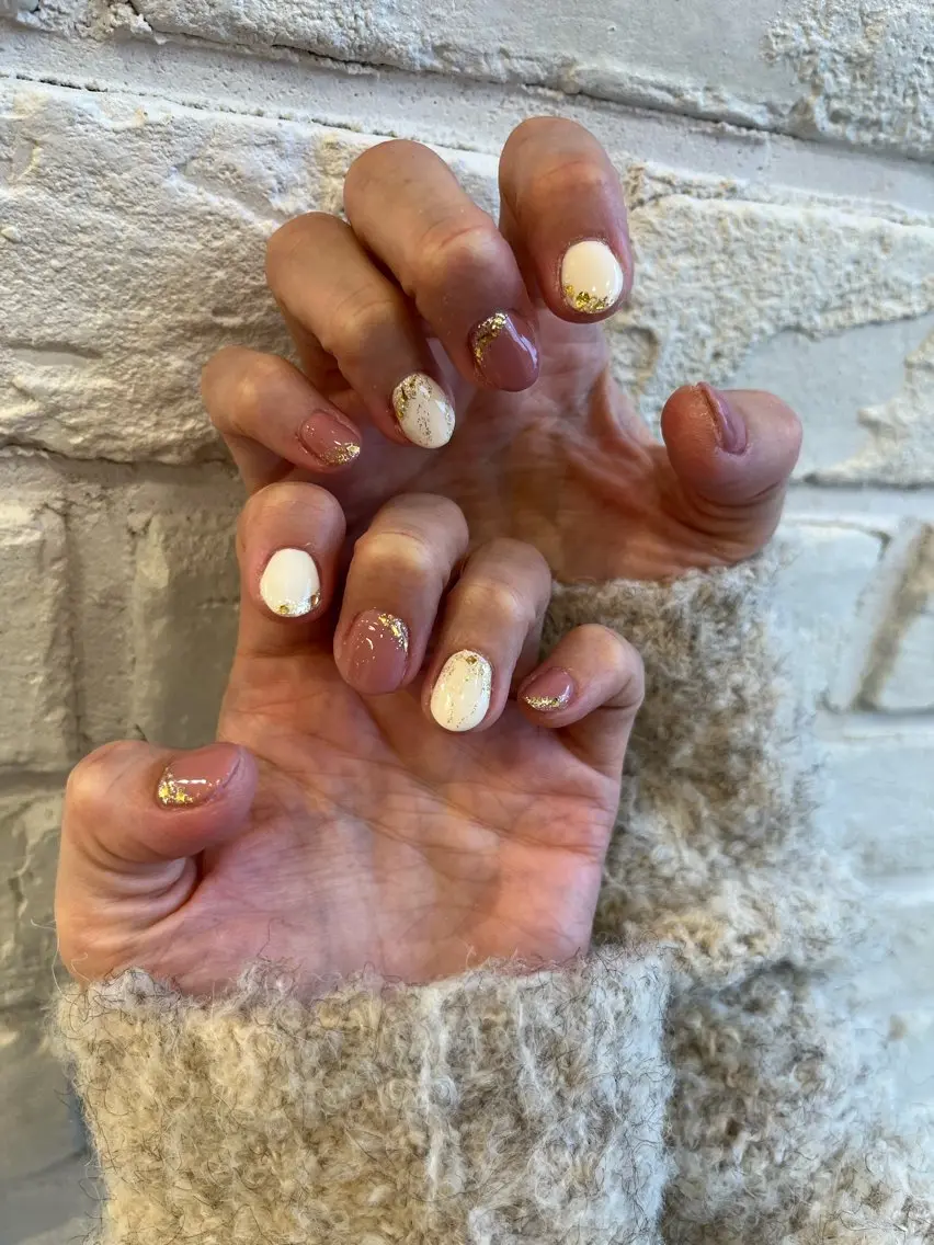 ネイル 持ち込み シンプルネイル 冬ネイル ❀pom nail❀ aya.のネイルデザイン