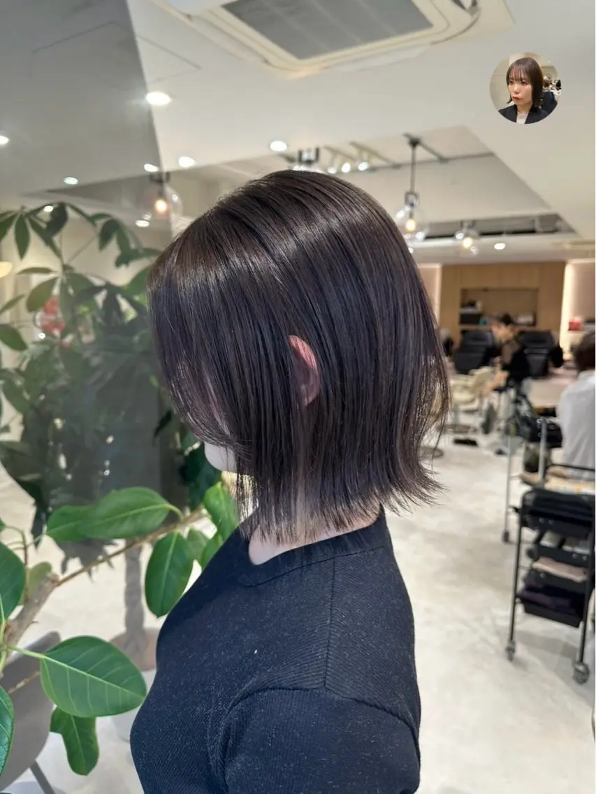 ショート カラー ダークグレー ダークグレージュ グレージュ イルミナカラー ボブ カット ヘアカラー 透明感カラー🌿 グレージュ🐺陽介のヘアスタイル