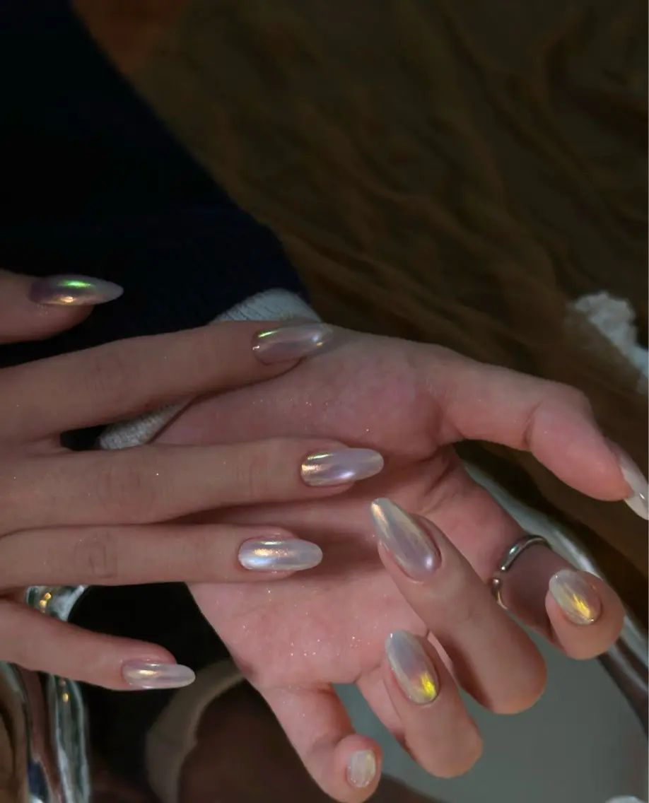 ネイル フレンチネイル ラメ(グリッター) ラメグラデーション マグネットネイル 持ち込み Unicorn Nail原宿表参道のネイルデザイン