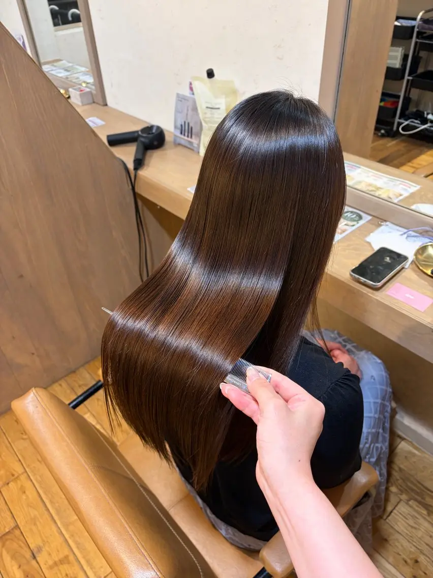ロング ヘアカラー トリートメント ioe元町 yukaのヘアスタイル