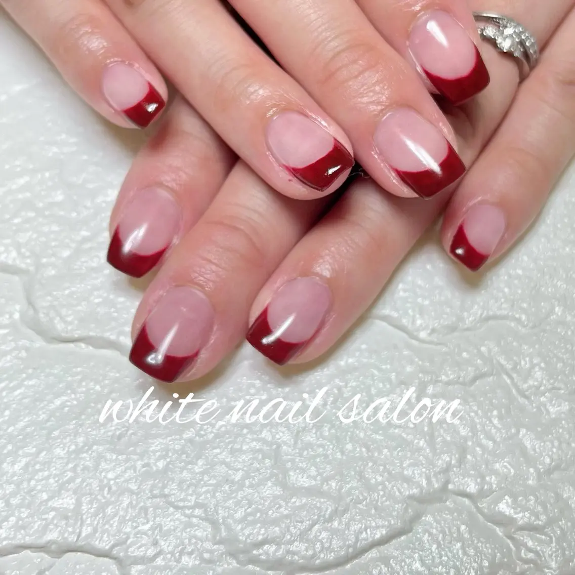 ネイル フレンチネイル ラメ(グリッター) ハンドネイル white nail salonのネイルデザイン