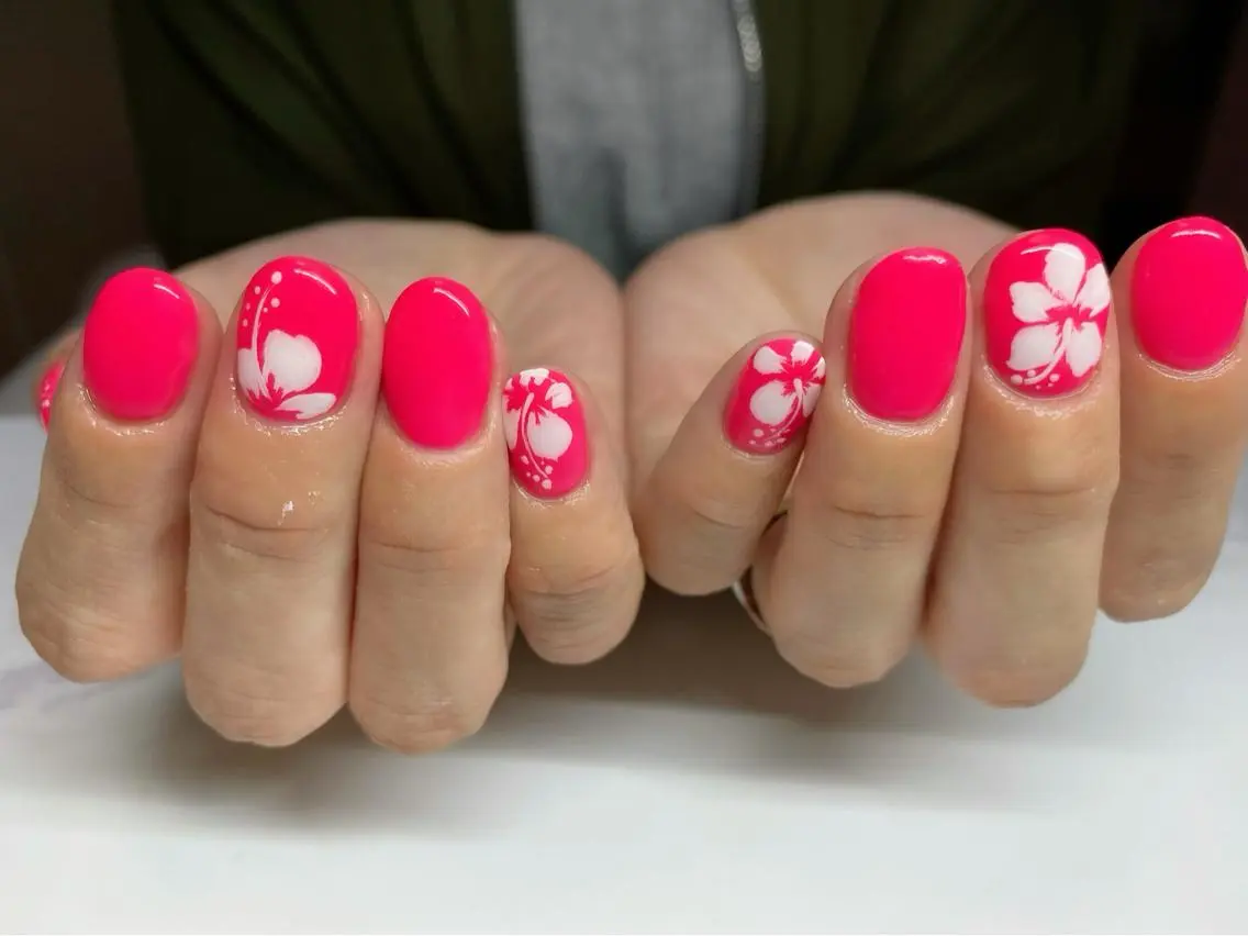 ネイル アートネイル 持ち込み ピンク 夏ネイル Era nailのネイルデザイン