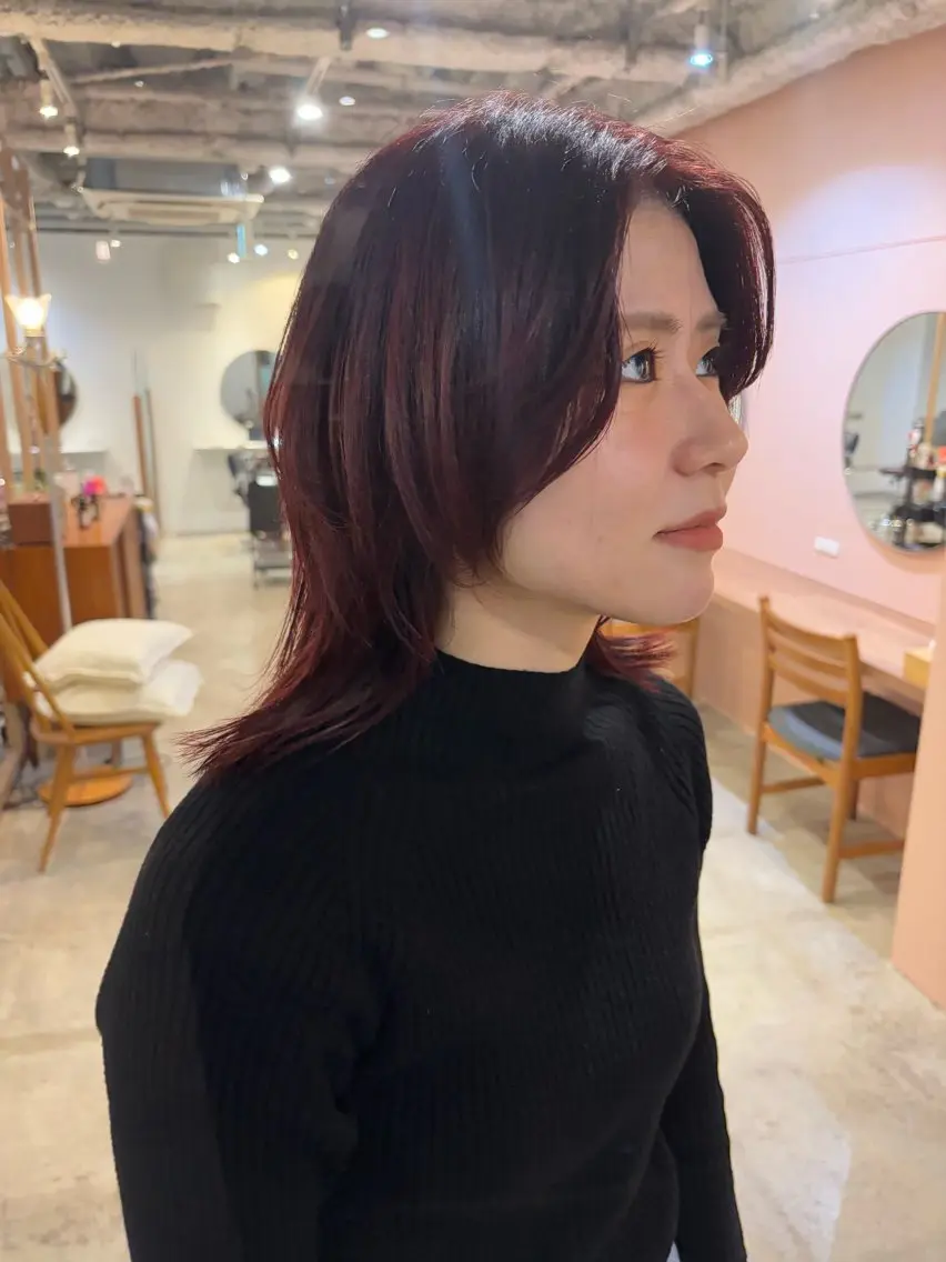 ミディアム カラー カット ヘアカラー トリートメント Hayashi Shioriのヘアスタイル