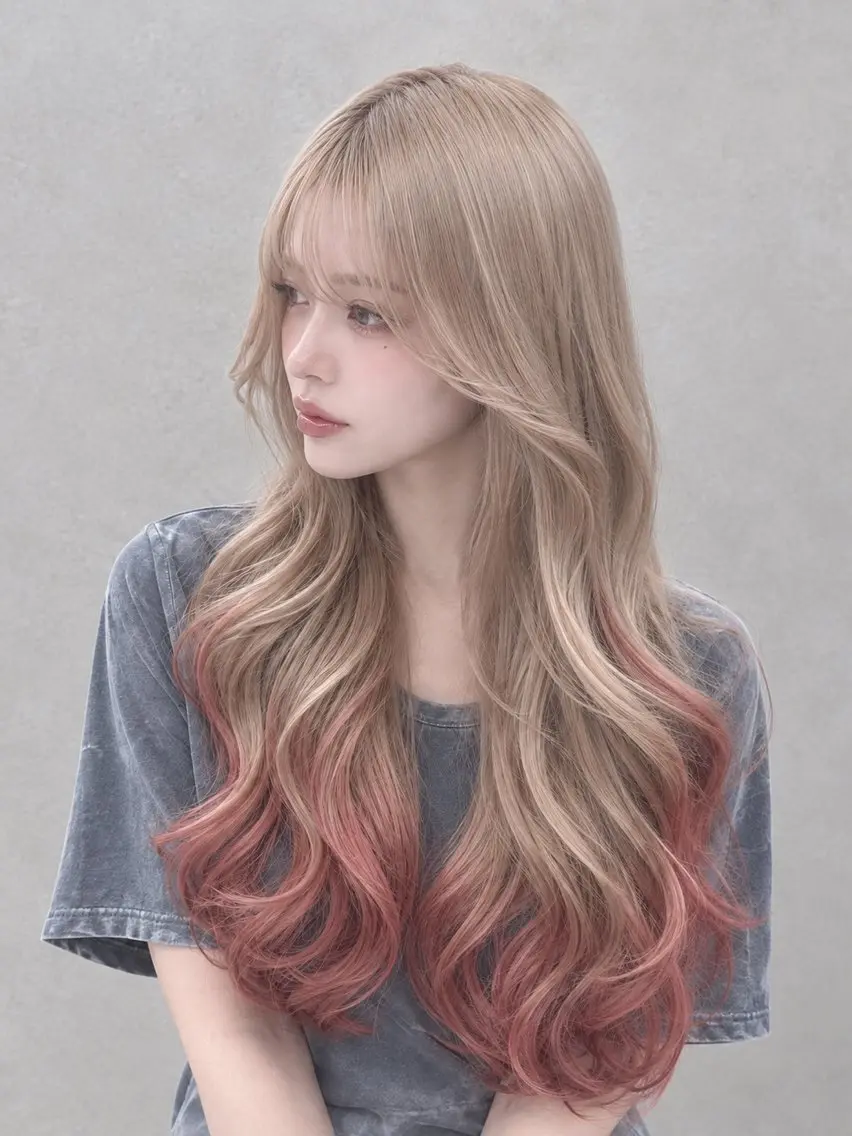 ロング カラー ヘアアレンジ 鶴貝 幸哉のヘアスタイル