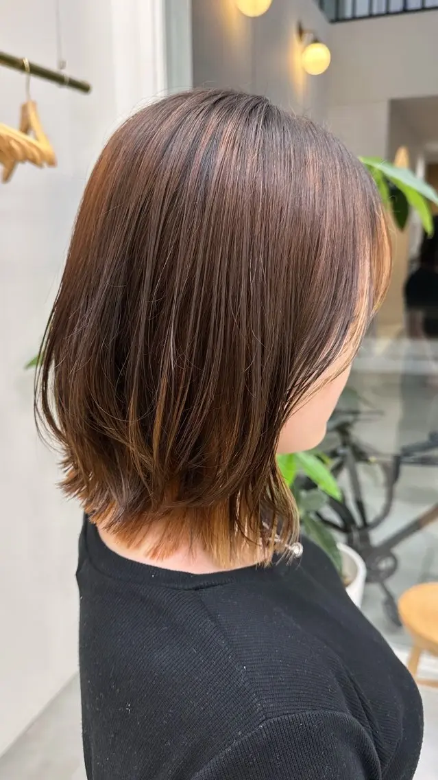 ミディアム レイヤーカット 彦坂 柚羽のヘアスタイル