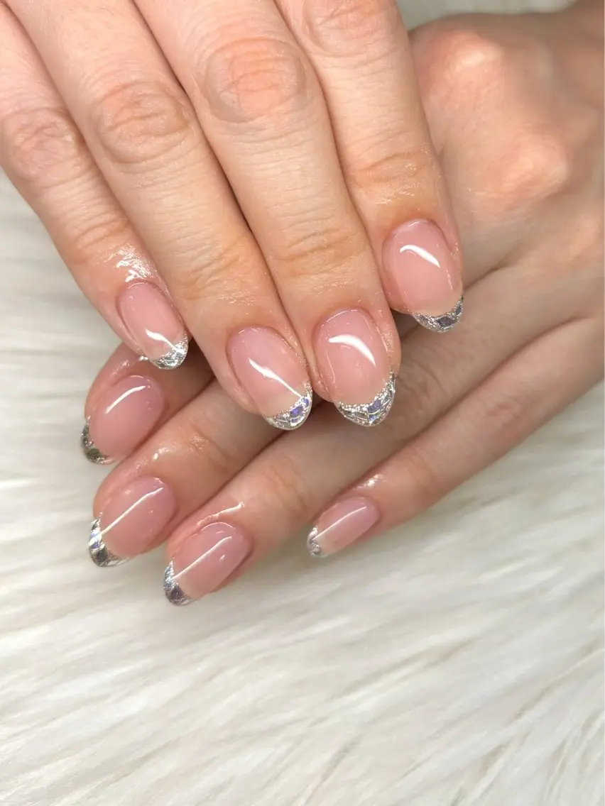 ネイル フレンチネイル ガラスフレンチ ハンドネイル Tam Tam Nailのネイルデザイン