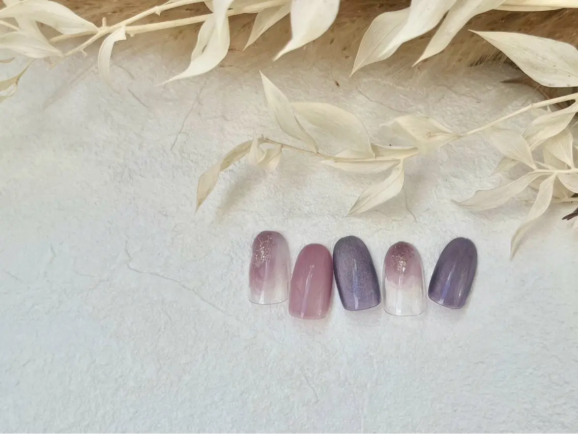 ネイル オーロラネイル フットネイル フレンチネイル ジェルネイル 韓国ネイル ハンドネイル kiki nail たまプラーザのネイルデザイン