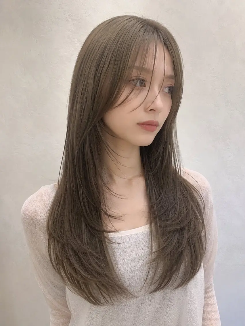 ロング カラー ヘアアレンジ ベージュカラー オリーブベージュ レイヤーカット カット ヘアカラー トリートメント 🫧レイヤー/透明感 🫧Ryuseiのヘアスタイル