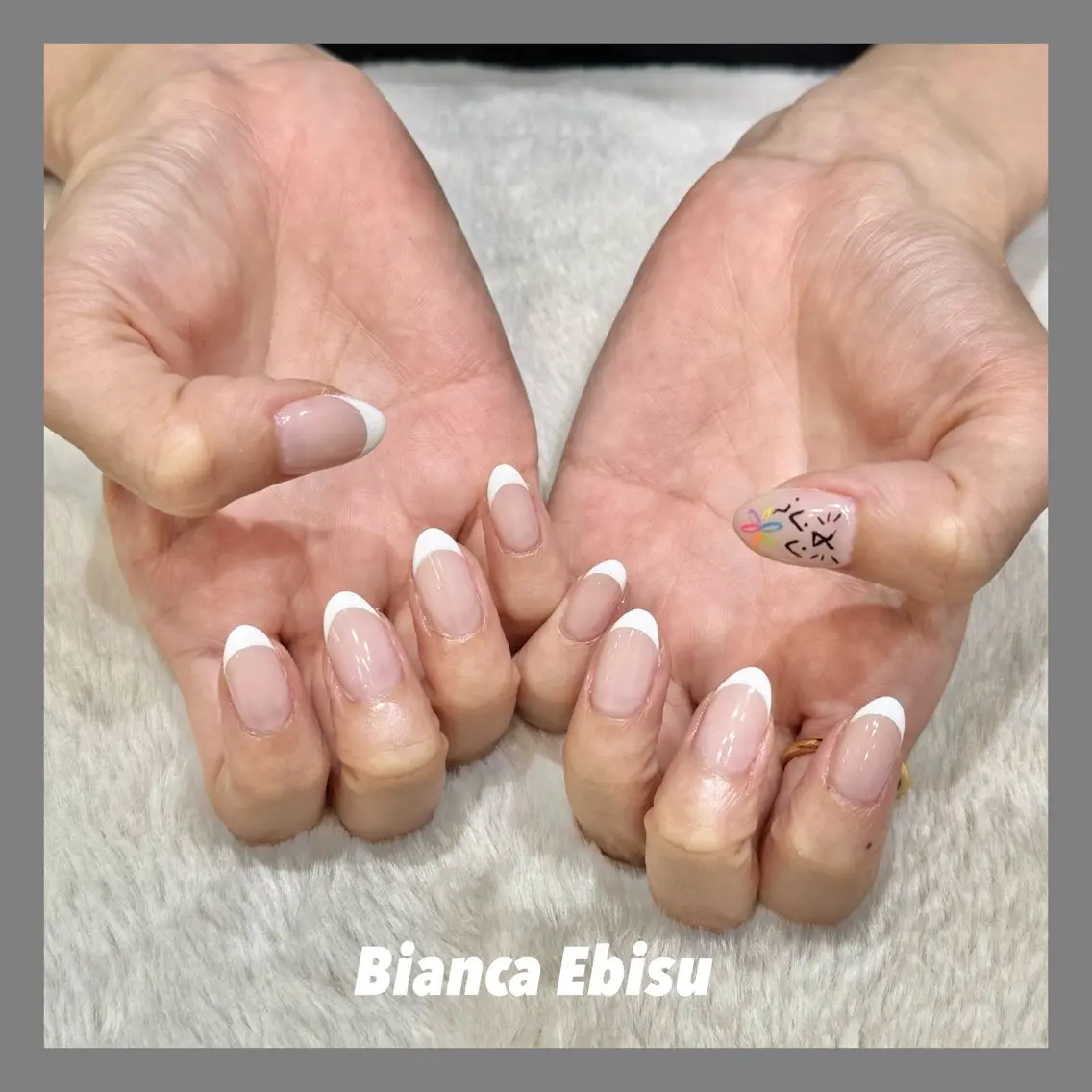 ネイル アートネイル フレンチネイル 持ち込み ハンドネイル Bianca TORII🌞のネイルデザイン