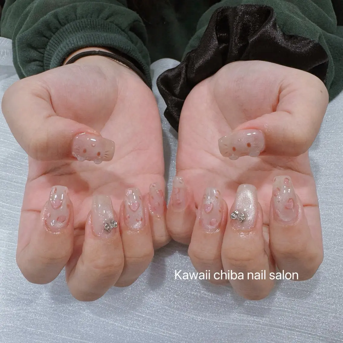ネイル アートネイル クリアネイル ジェルネイル ハート 韓国ネイル Kawaii Chiba nailのネイルデザイン