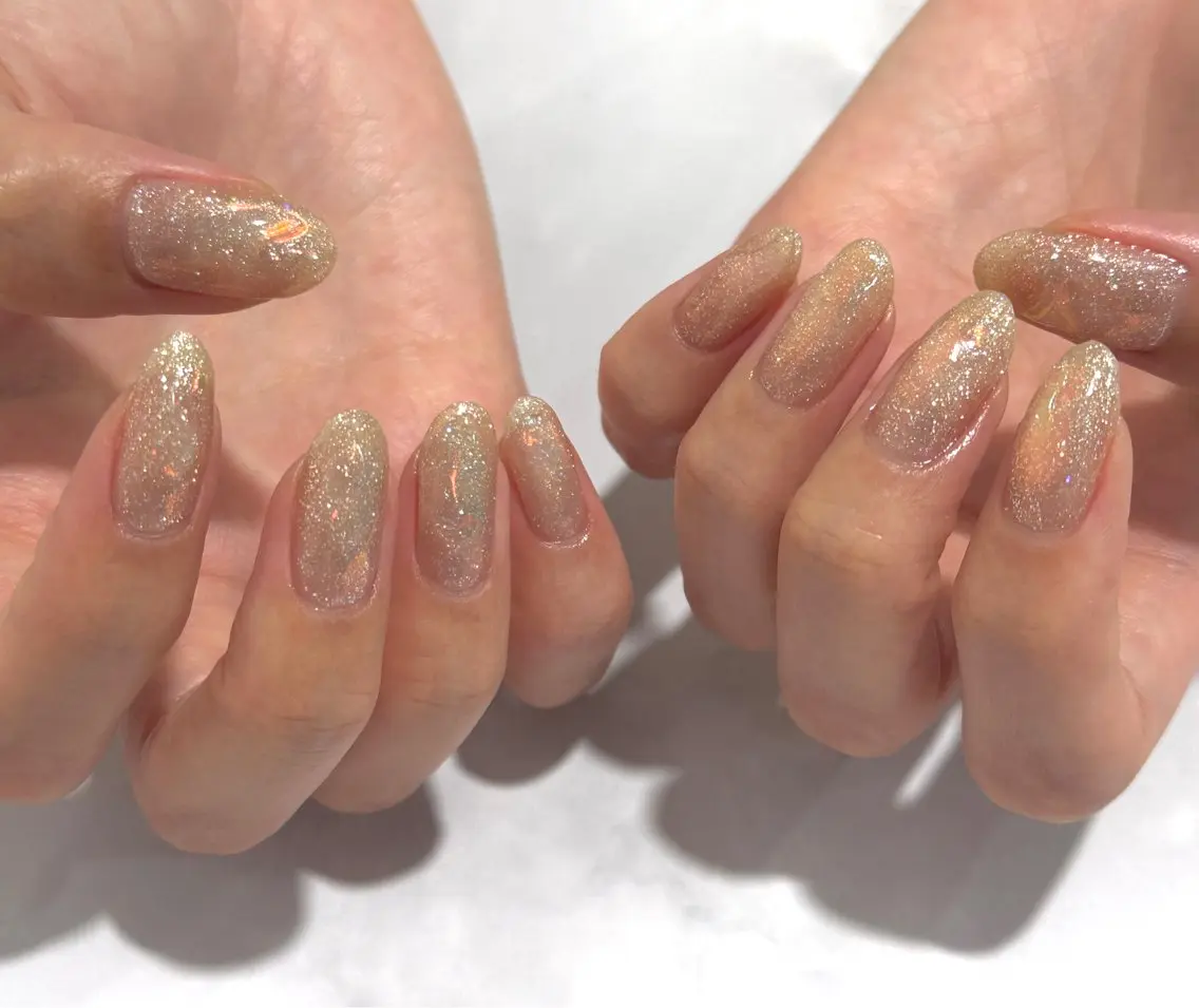 ネイル オーロラネイル フラッシュネイル マグネットネイル ニュアンスネイル シンプルネイル tete nailstudioのネイルデザイン