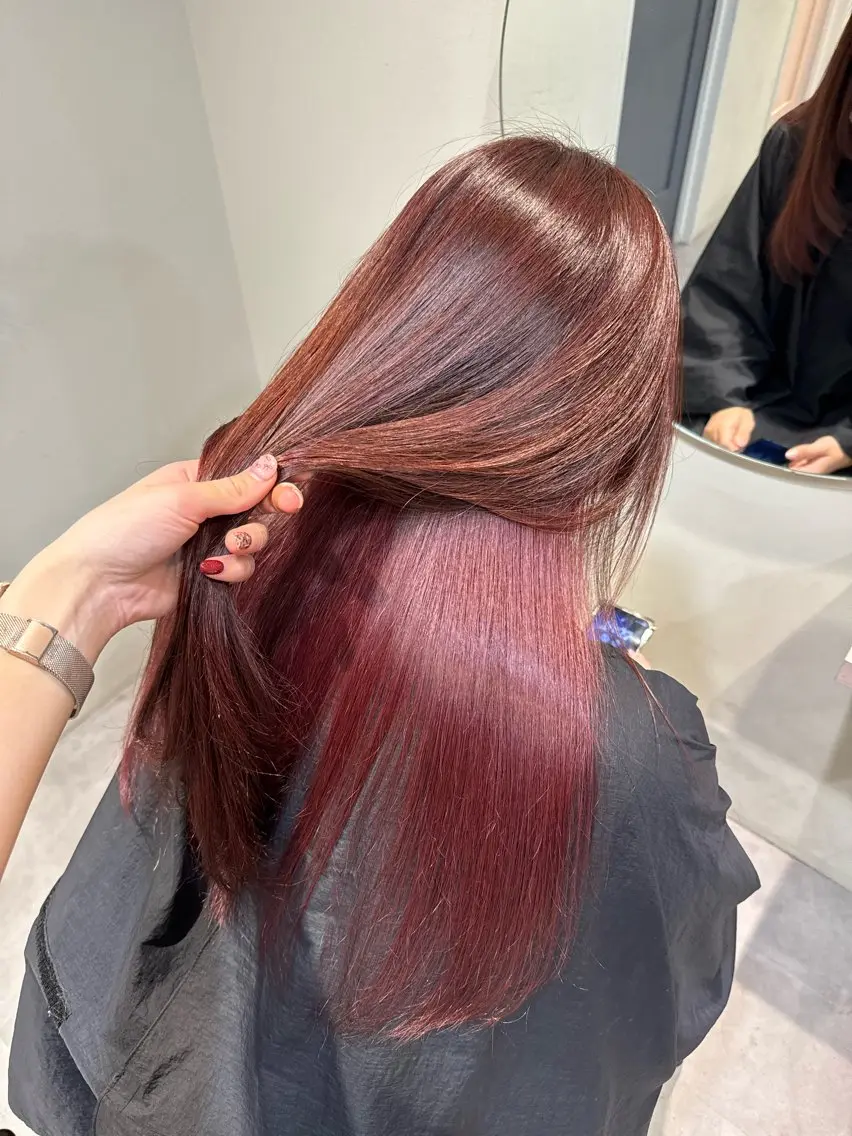 ロング カラー ブラウンカラー ピンクカラー ピンクブラウン ayaka♡ 柔らかカラーのヘアスタイル