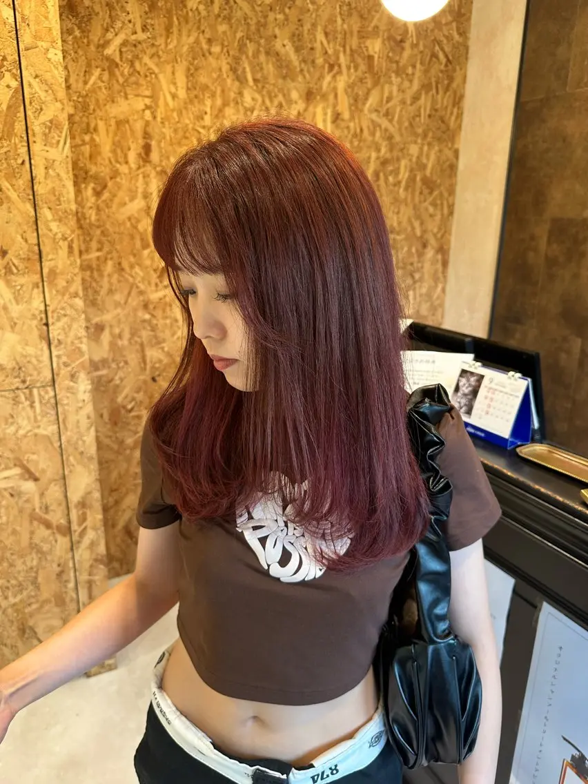 セミロング ヘアカラー 野上 麗のヘアスタイル