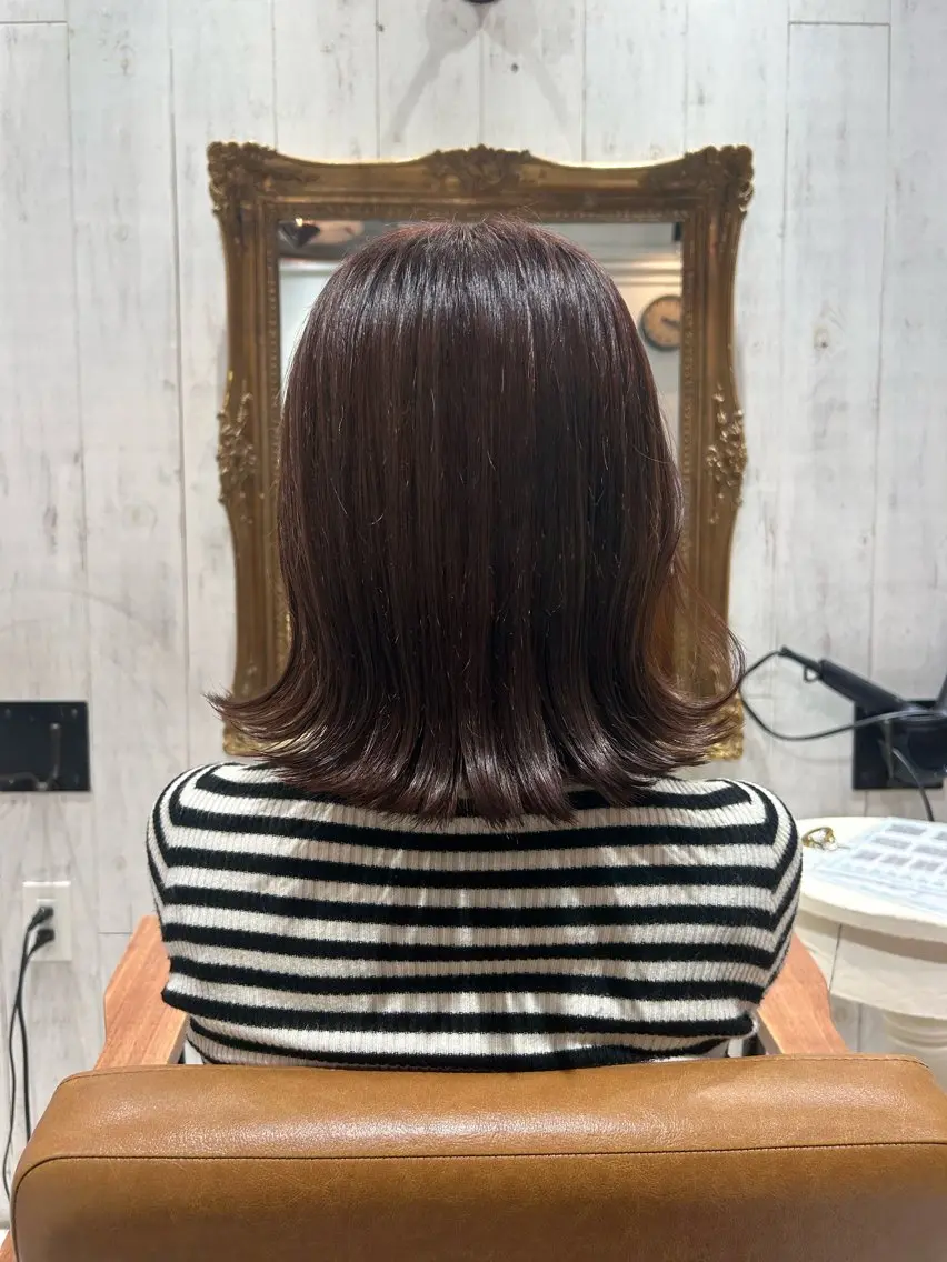 ミディアム カラー ブラウンカラー ヘアカラー re view 日和のヘアスタイル