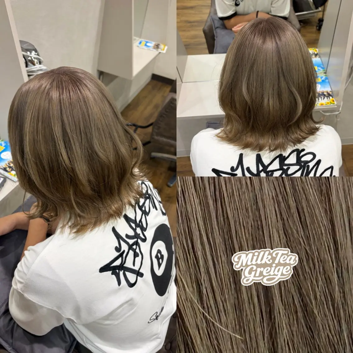 カラー ブリーチ 透明感カラー グレージュ ミルクティーグレージュ ヘアカラー 戸田大介 /ブリーチカラーのヘアスタイル