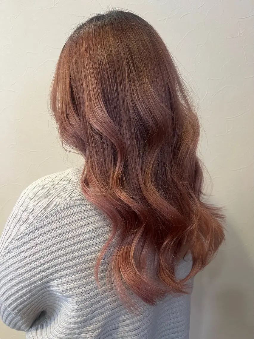 ロング 🎀OJIMA 🤍ピンクカラー🎀のヘアスタイル